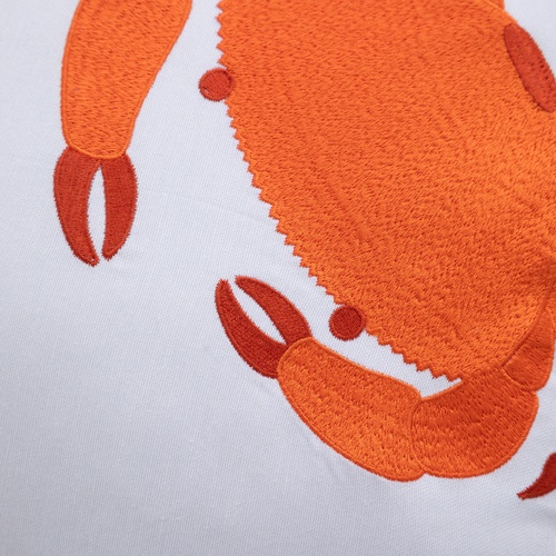 MARİN YENGEÇ NAKIŞ KIRLENT BEYAZ TURUNCU 40X60