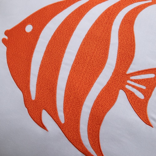 MARİN FISH NAKIŞLI KIRLENT BEYAZ TURUNCU 50X50 CM