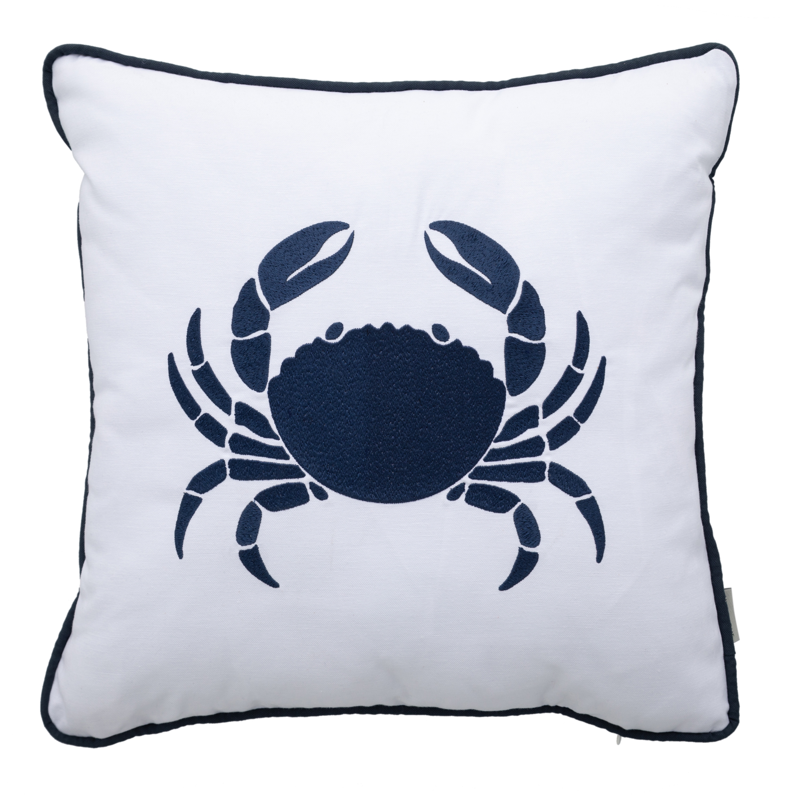 MARİN CRAB NAKIŞLI KIRLENT BEYAZ LACİVERT 50X50 CM