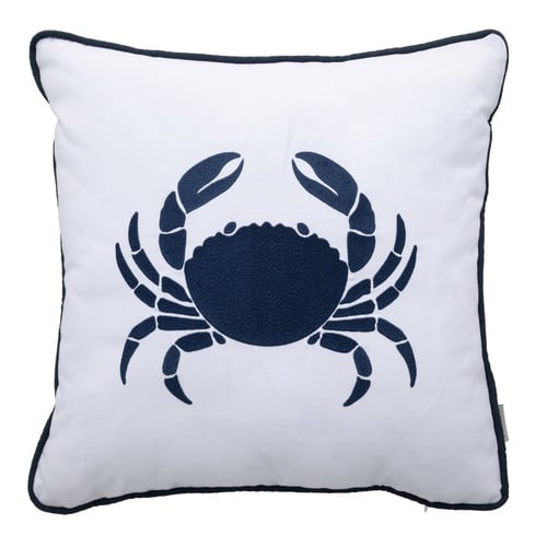 MARİN CRAB NAKIŞLI KIRLENT BEYAZ LACİVERT 50X50 CM