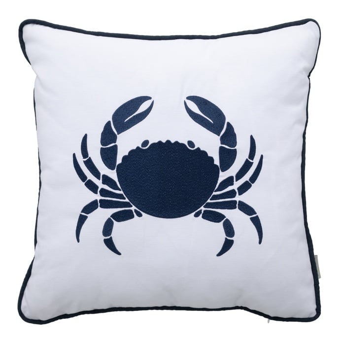 MARİN CRAB NAKIŞLI KIRLENT BEYAZ LACİVERT 50X50 CM