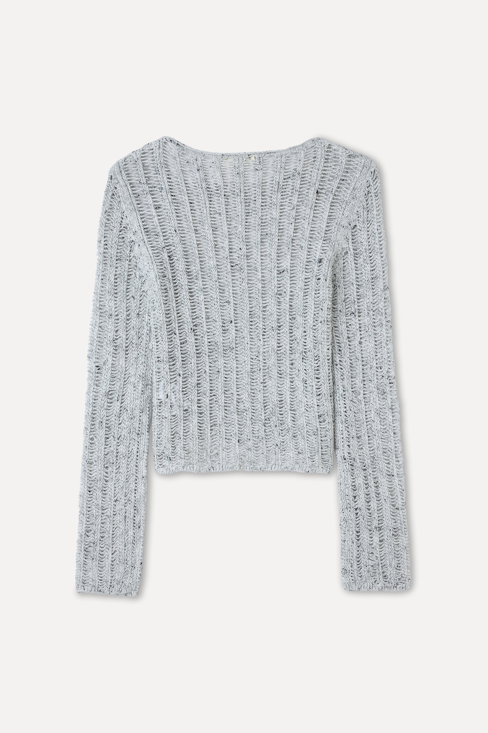 DÜĞMELİ FITTED AJURLU BİSİKLET YAKA KAZAK