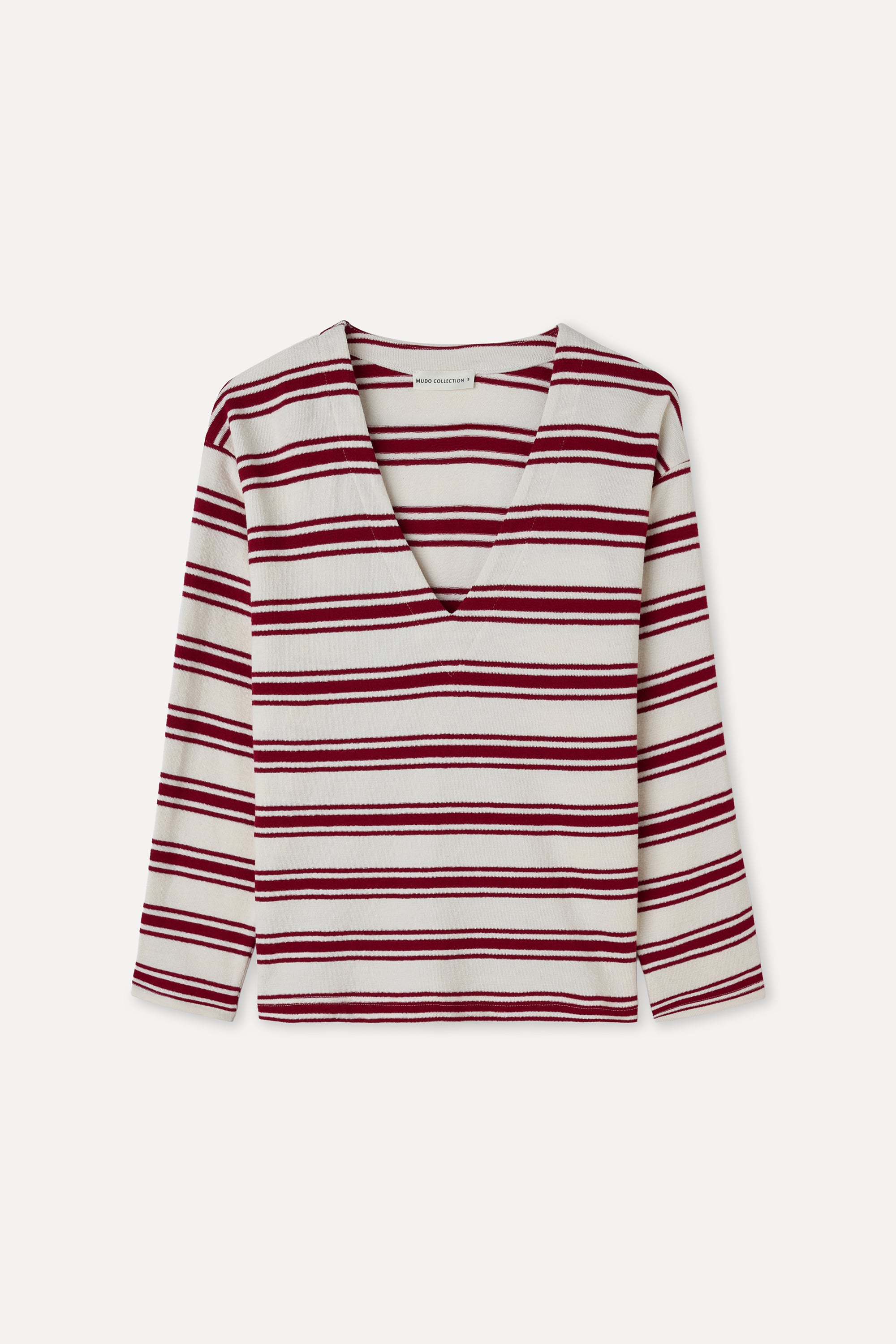 ÇİZGİLİ LOOSE FIT V YAKA SWEATSHIRT