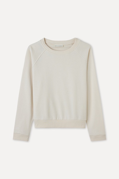 Mudo Kadın Kırık Beyaz Oversize Bisiklet Yaka Sweatshirt