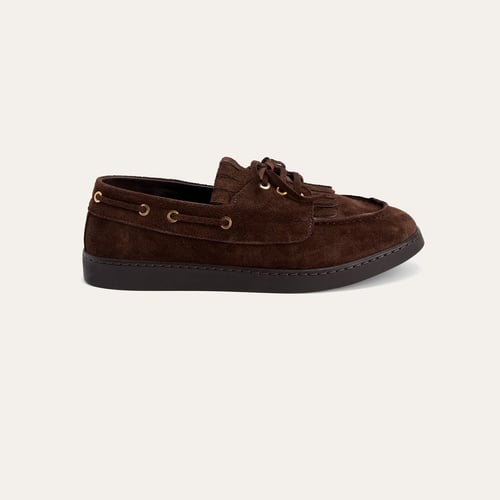 SÜET DOKULU HAKİKİ DERİ TEKNE AYAKKABISI