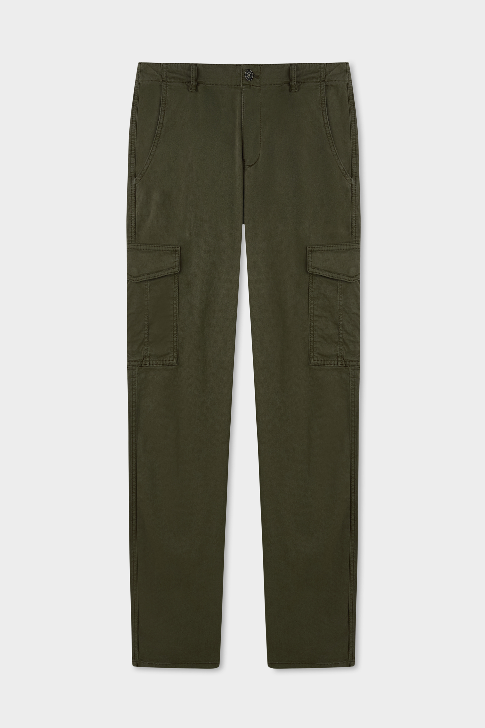 Erkek Haki Straight Fit Kargo Pantolon