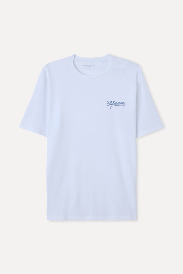 BASKILI BİSİKLET YAKA T-SHIRT