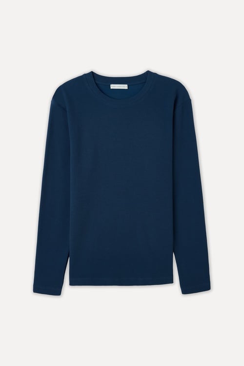  FİTİLLİ BİSİKLET YAKA UZUN KOLLU T-SHIRT