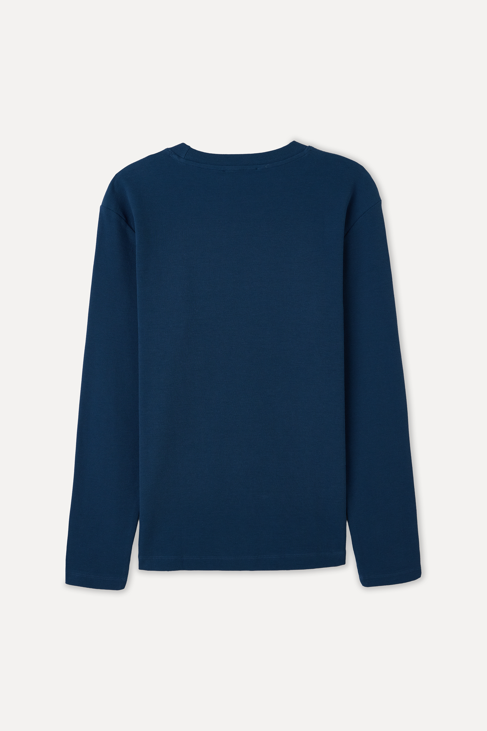 FİTİLLİ BİSİKLET YAKA UZUN KOLLU T-SHIRT