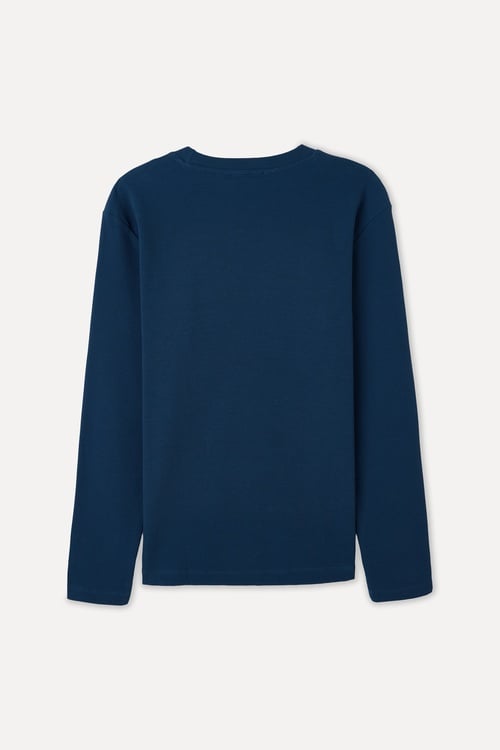  FİTİLLİ BİSİKLET YAKA UZUN KOLLU T-SHIRT