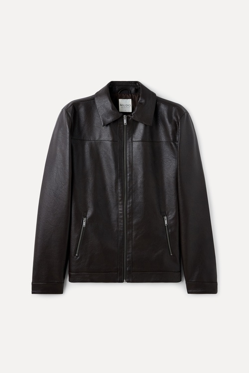  REGULAR FIT SUNİ DERİ CEKET