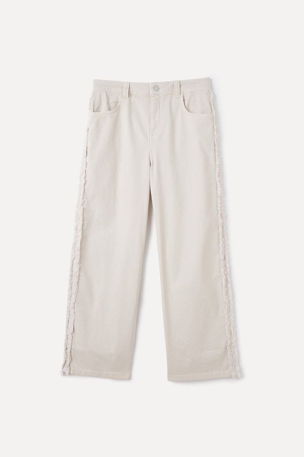 STRAIGHT FIT PÜSKÜL DETAYLI PANTOLON