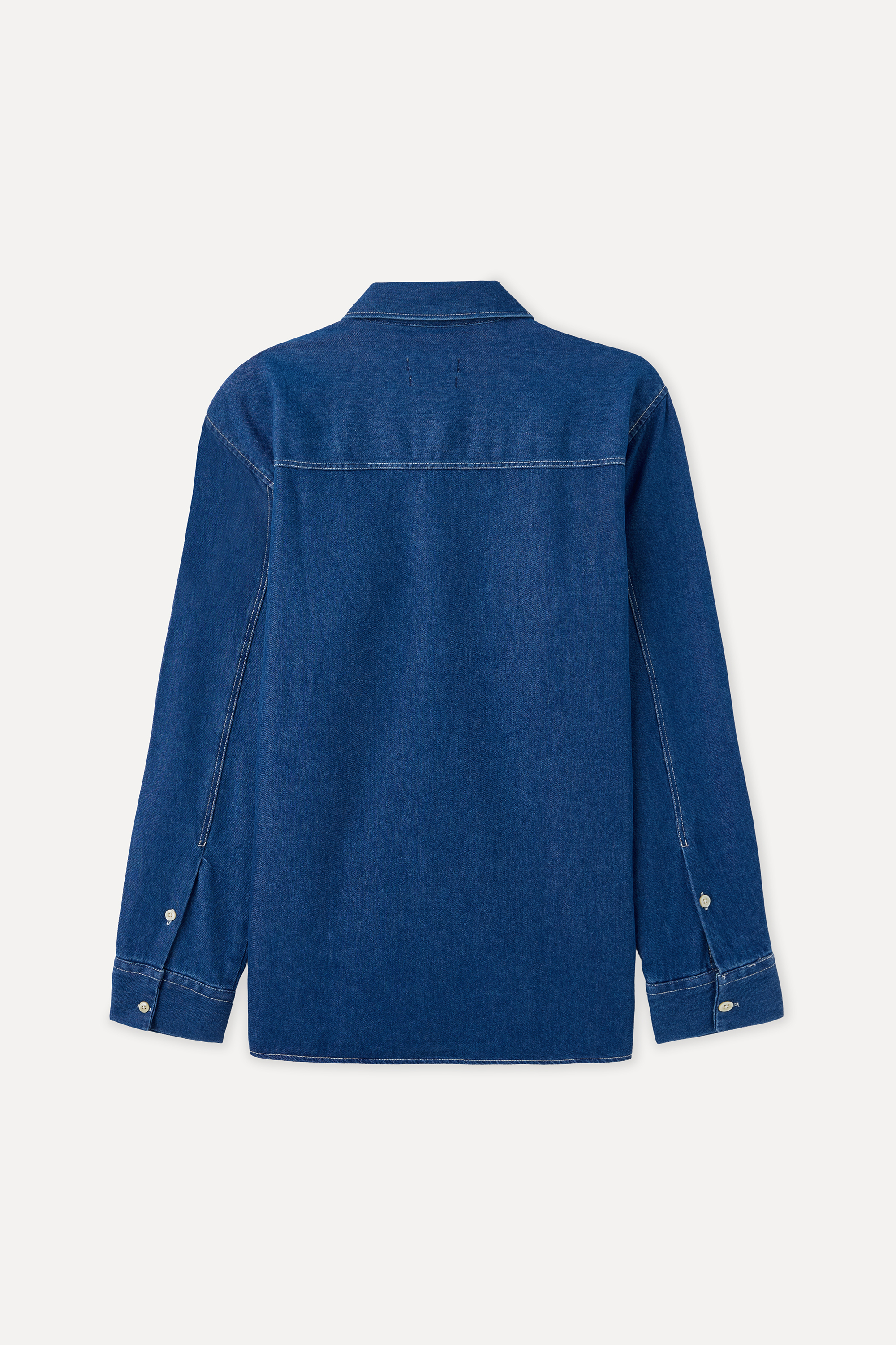 REGULAR FIT ÇİFT CEPLİ UZUN KOLLU JEAN GÖMLEK