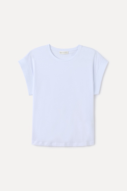  DÜŞÜK KOLLU BİSİKLET YAKA T-SHIRT