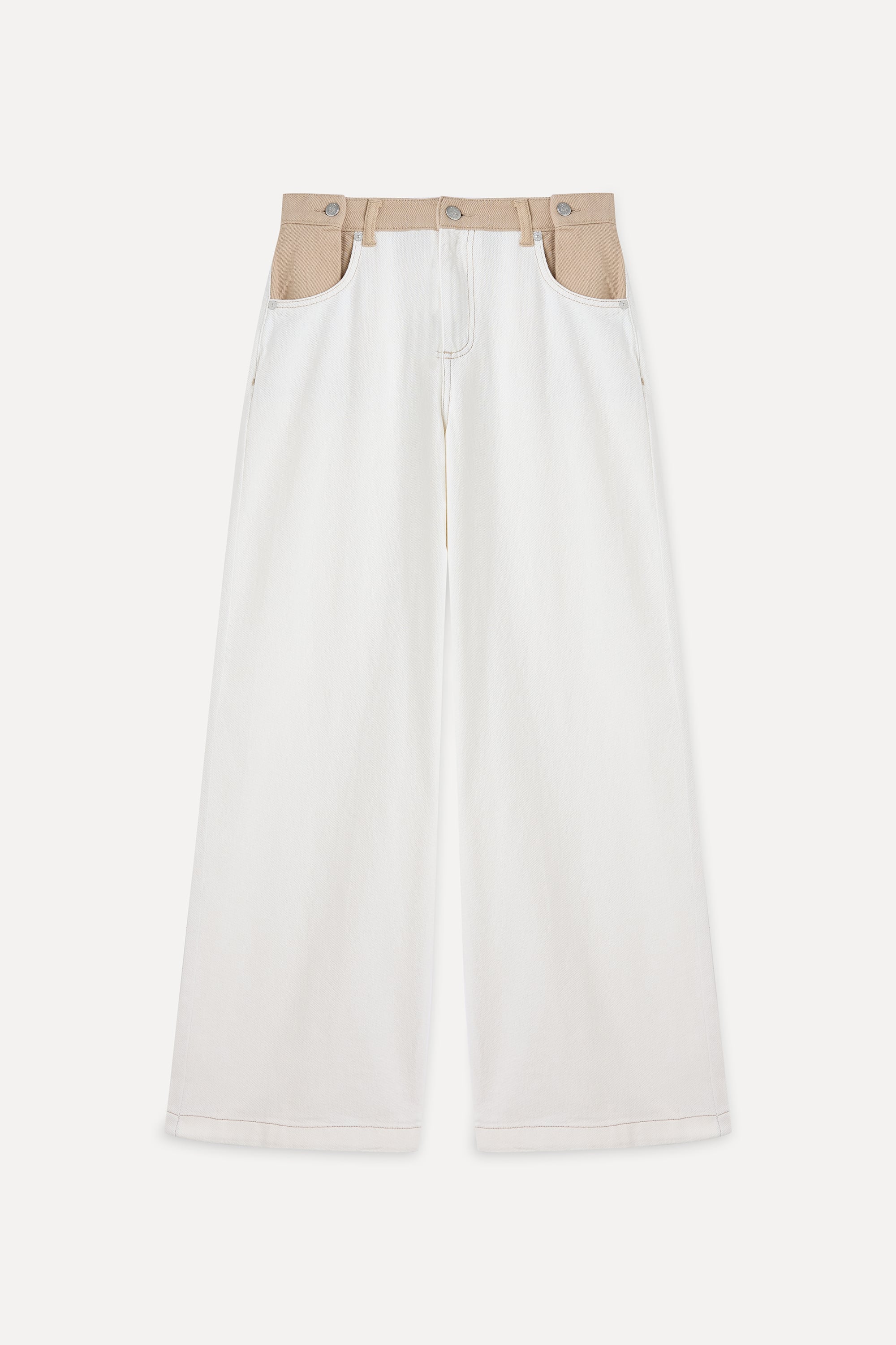 RENK BLOKLU WIDE LEG PANTOLON