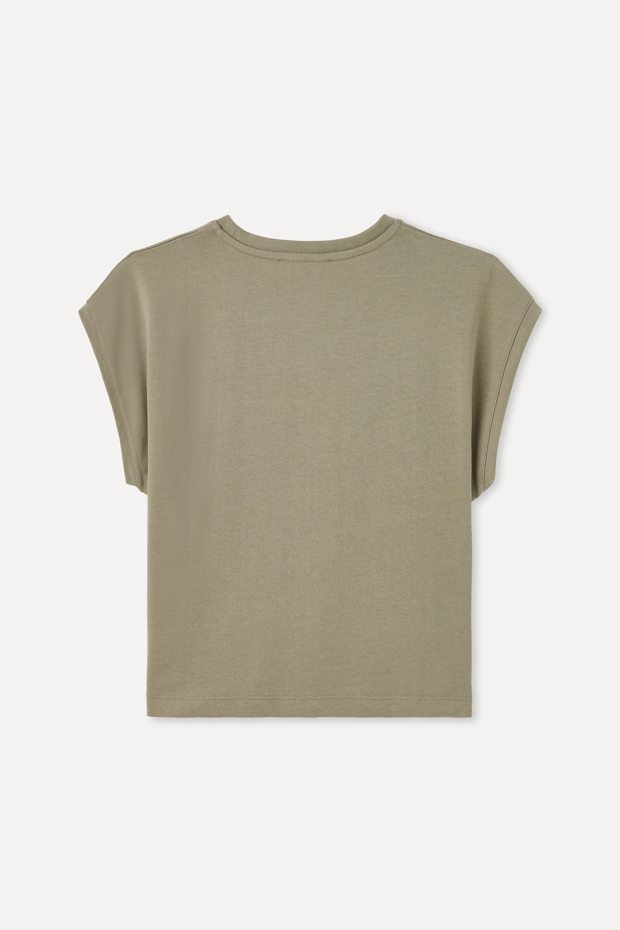 DÜŞÜK KOLLU BİSİKLET YAKA T-SHIRT