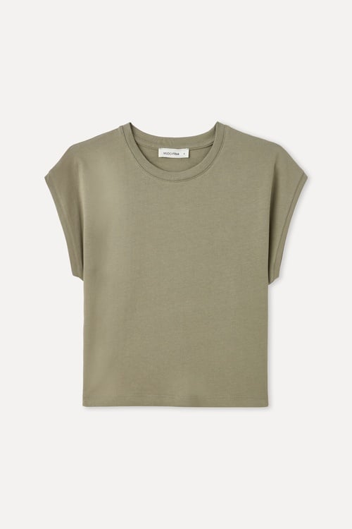  DÜŞÜK KOLLU BİSİKLET YAKA T-SHIRT