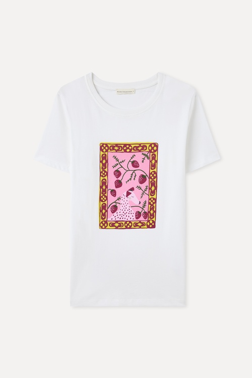  BASKILI LOOSE FIT BİSİKLET YAKA T-SHIRT