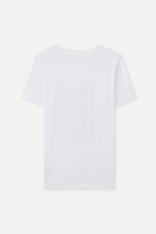  BASKILI LOOSE FIT BİSİKLET YAKA T-SHIRT