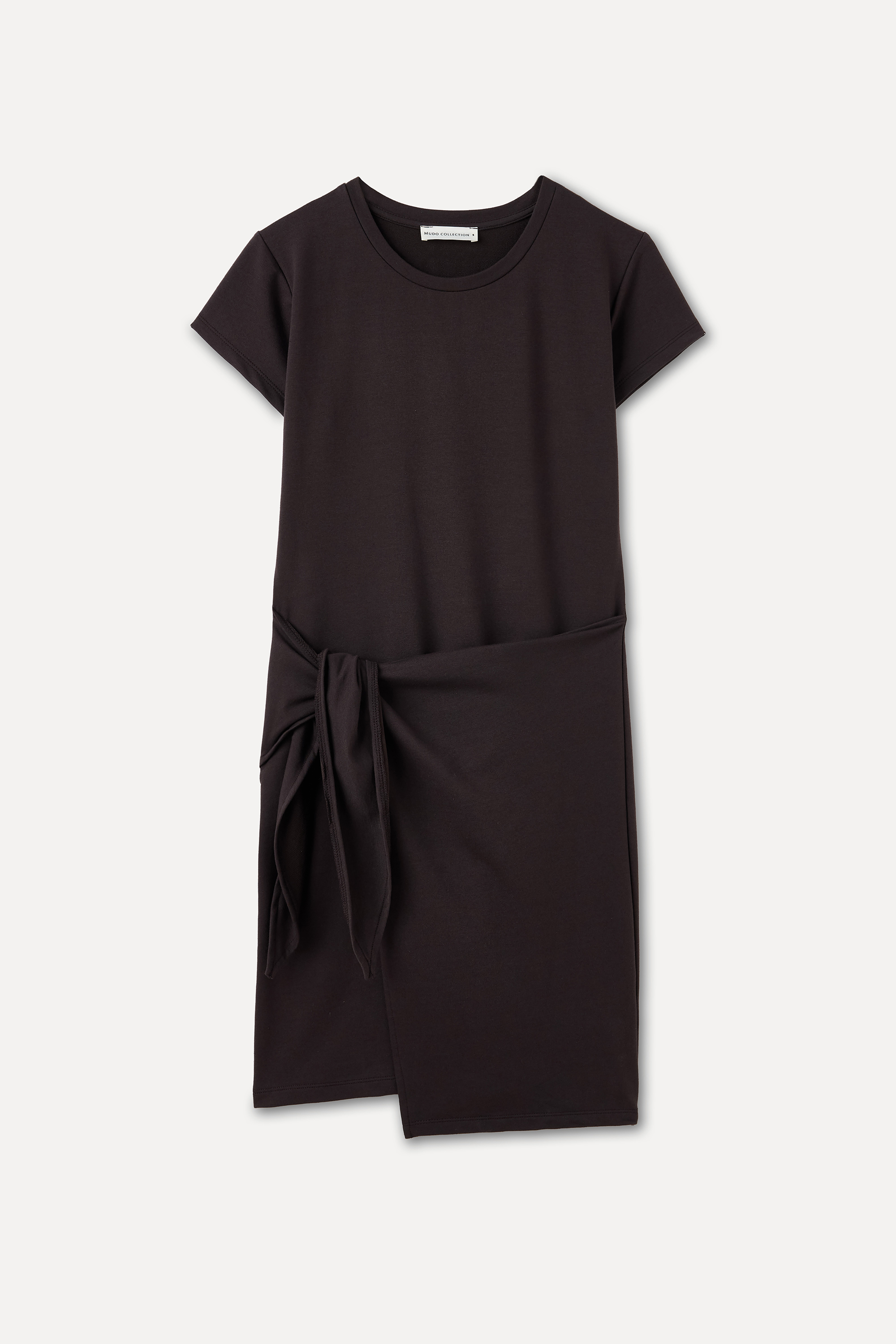 BAĞLAMA DETAYLI KISA KOLLU MİNİ ELBİSE