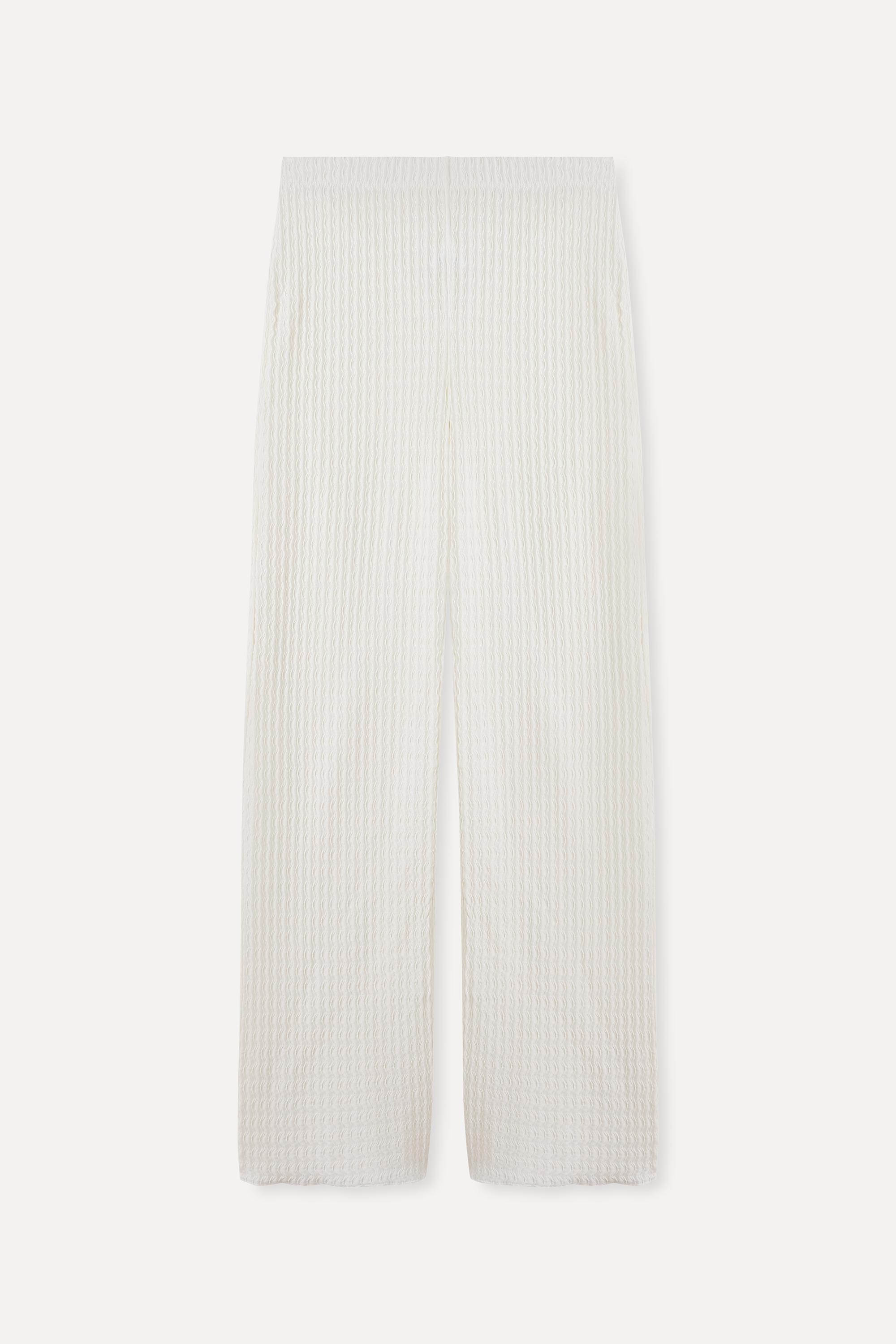 BELİ LASTİKLİ FİTİLLİ WIDE LEG ÖRME PANTOLON