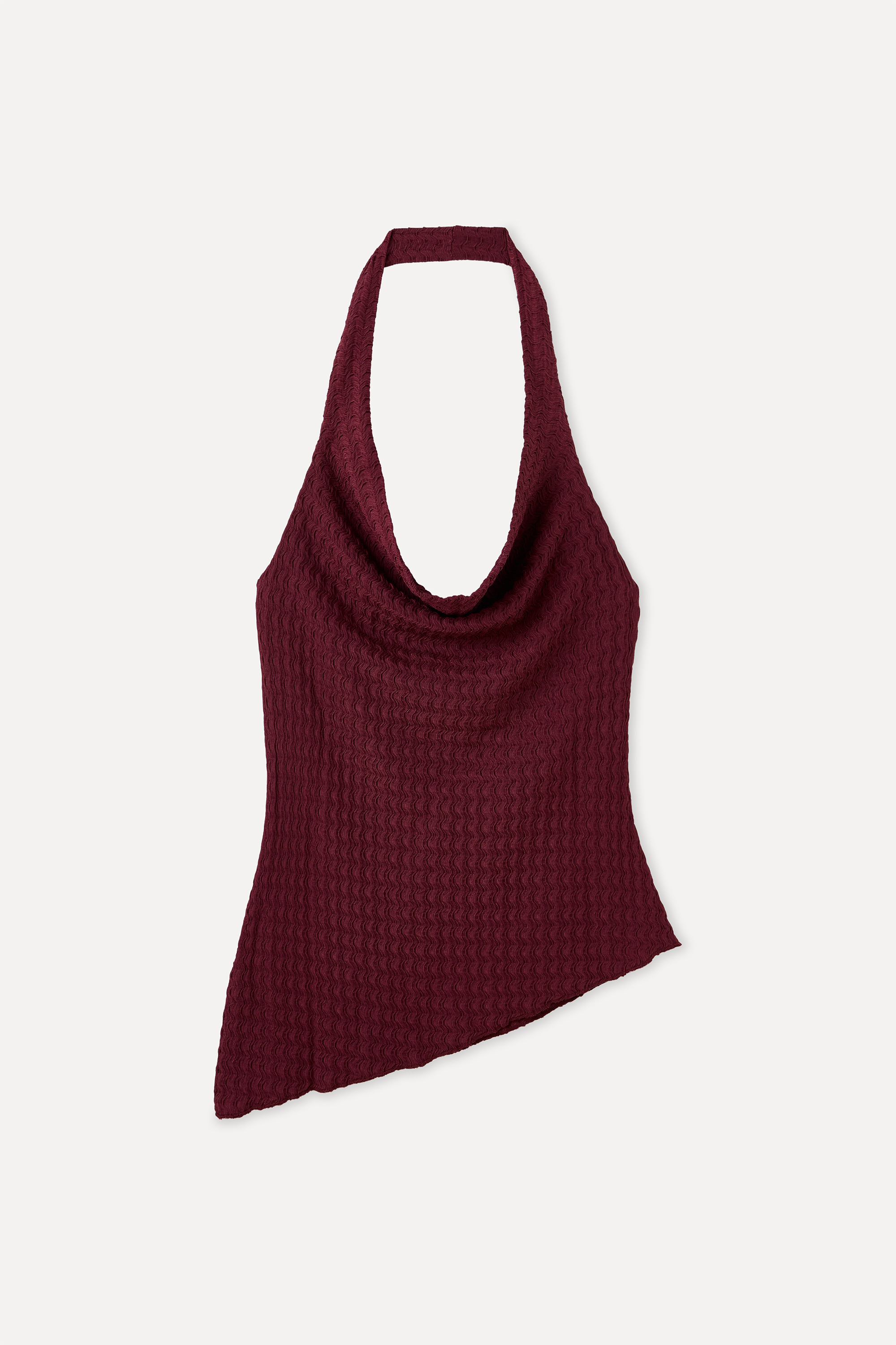 HALTER YAKA ASİMETRİK KOLSUZ BLUZ