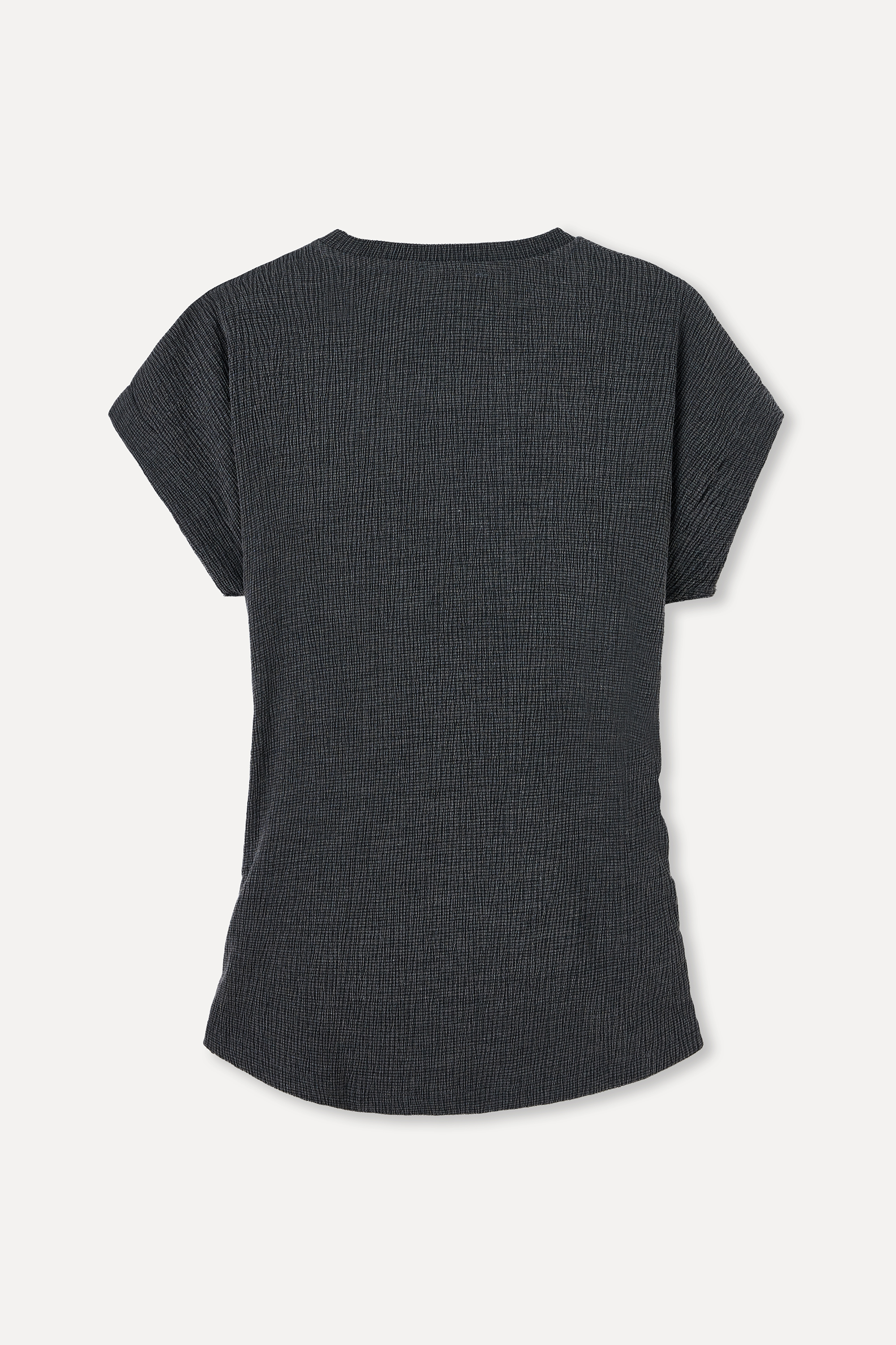 BÜZGÜ DETAYLI BİSİKLET YAKA BLUZ