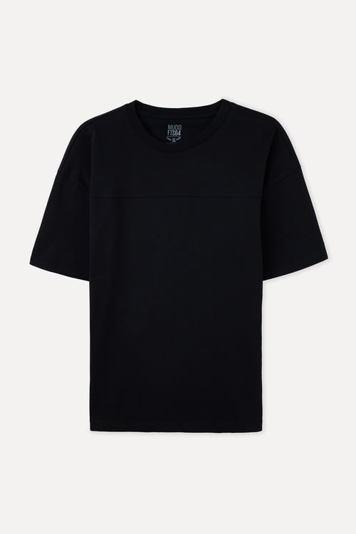 OVERSIZE BİSİKLET YAKA T-SHIRT