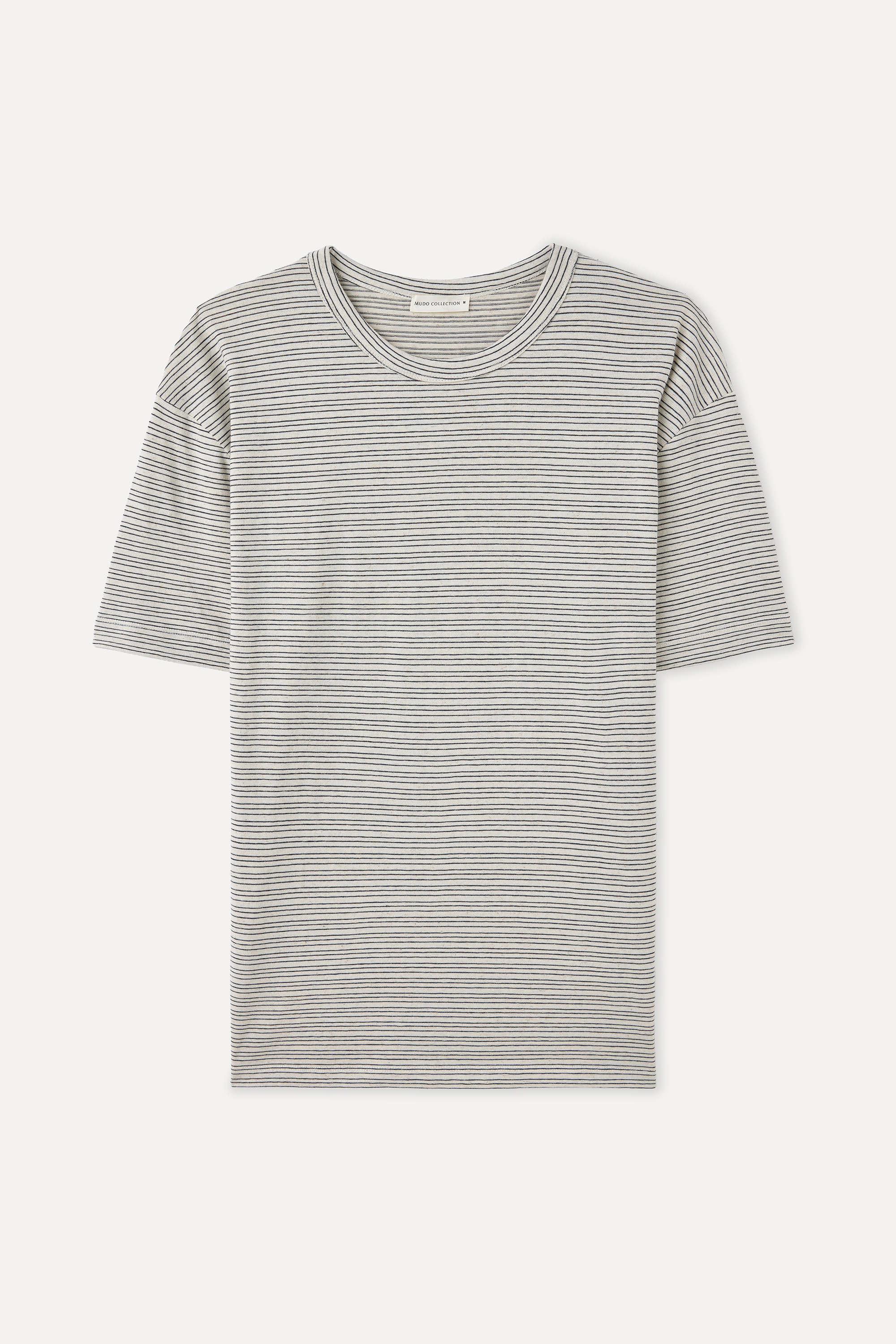 COMFORT FIT ÇİZGİLİ BİSİKLET YAKA T-SHIRT