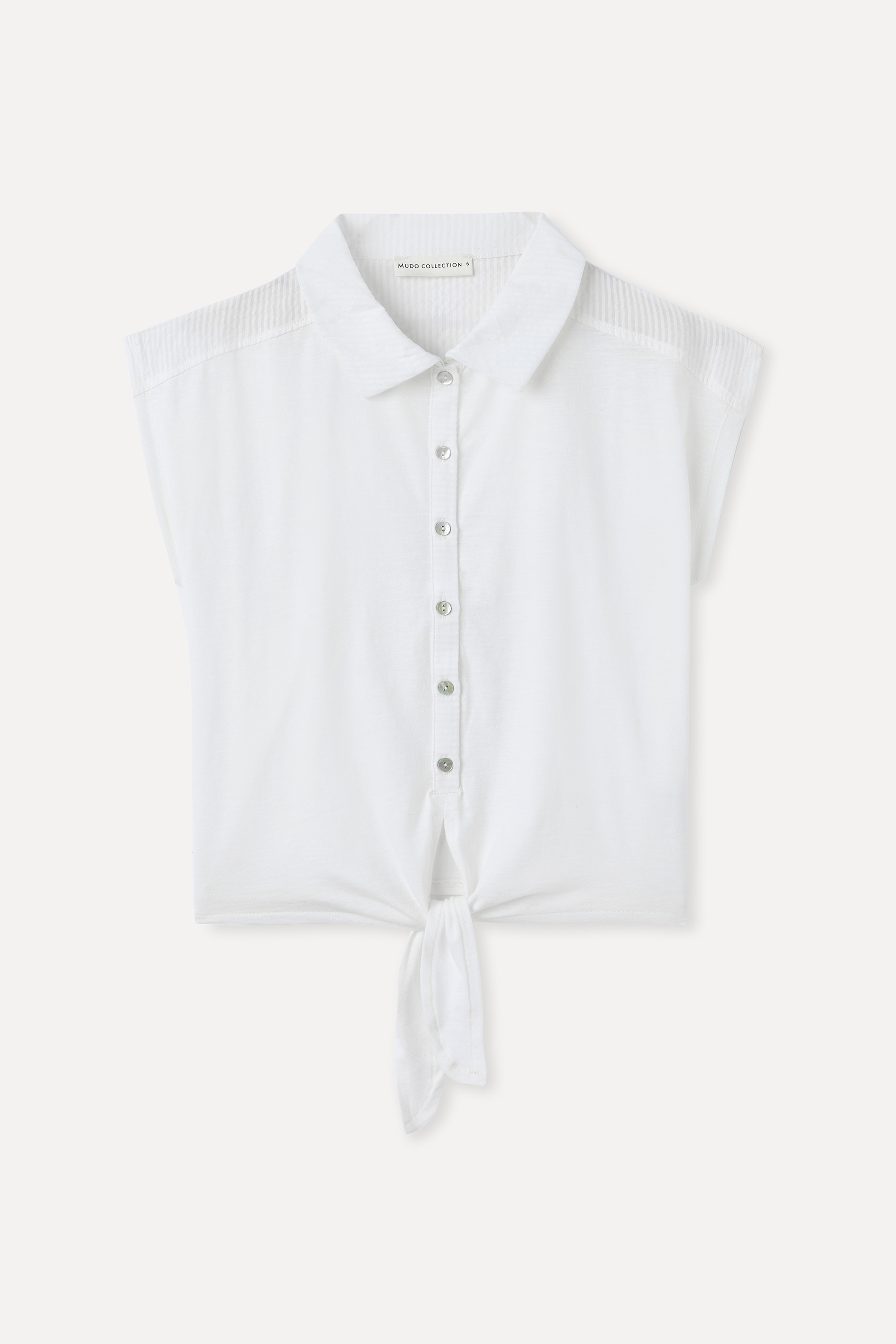 BAĞLAMALI KOLSUZ BLUZ