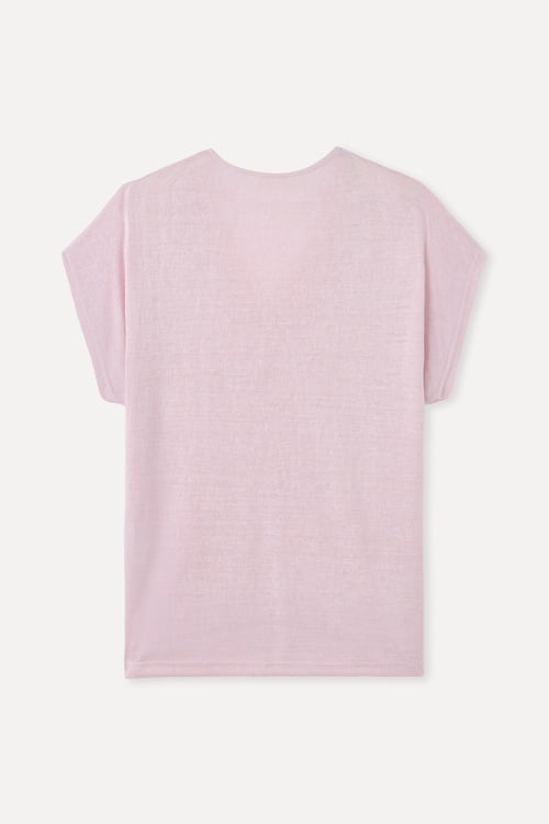 DANTELLİ V YAKA KISA KOLLU BLUZ