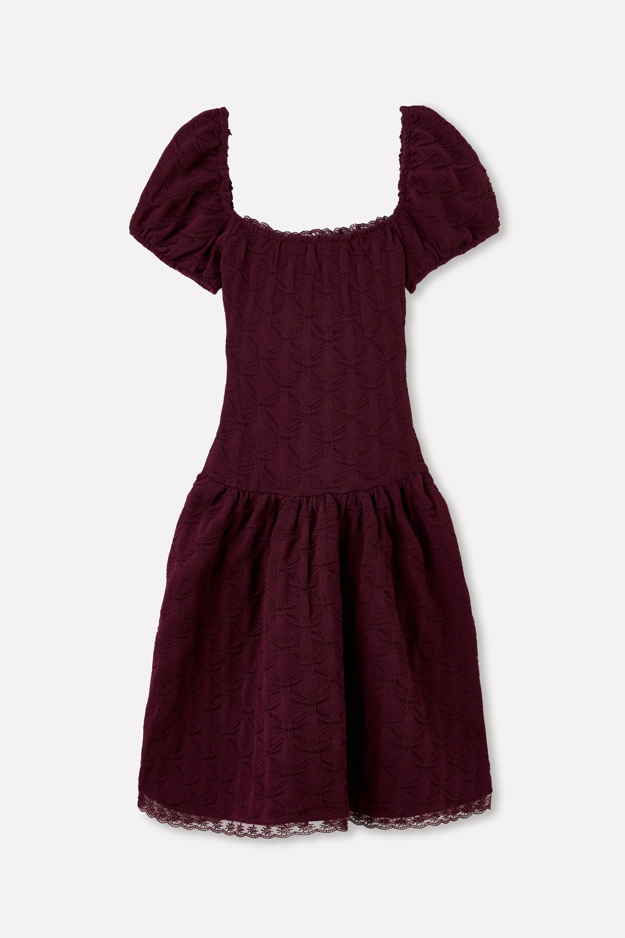 KISA KOLLU DANTELLİ MİNİ ELBİSE