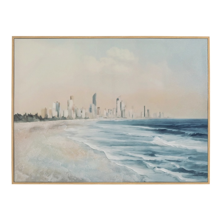 COASTLINE ÇERÇEVELİ YAĞLIBOYA TABLO 90X120 CM