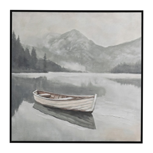 QUIET SHORE ÇERÇEVELİ YAĞLIBOYA TABLO 100X100 CM