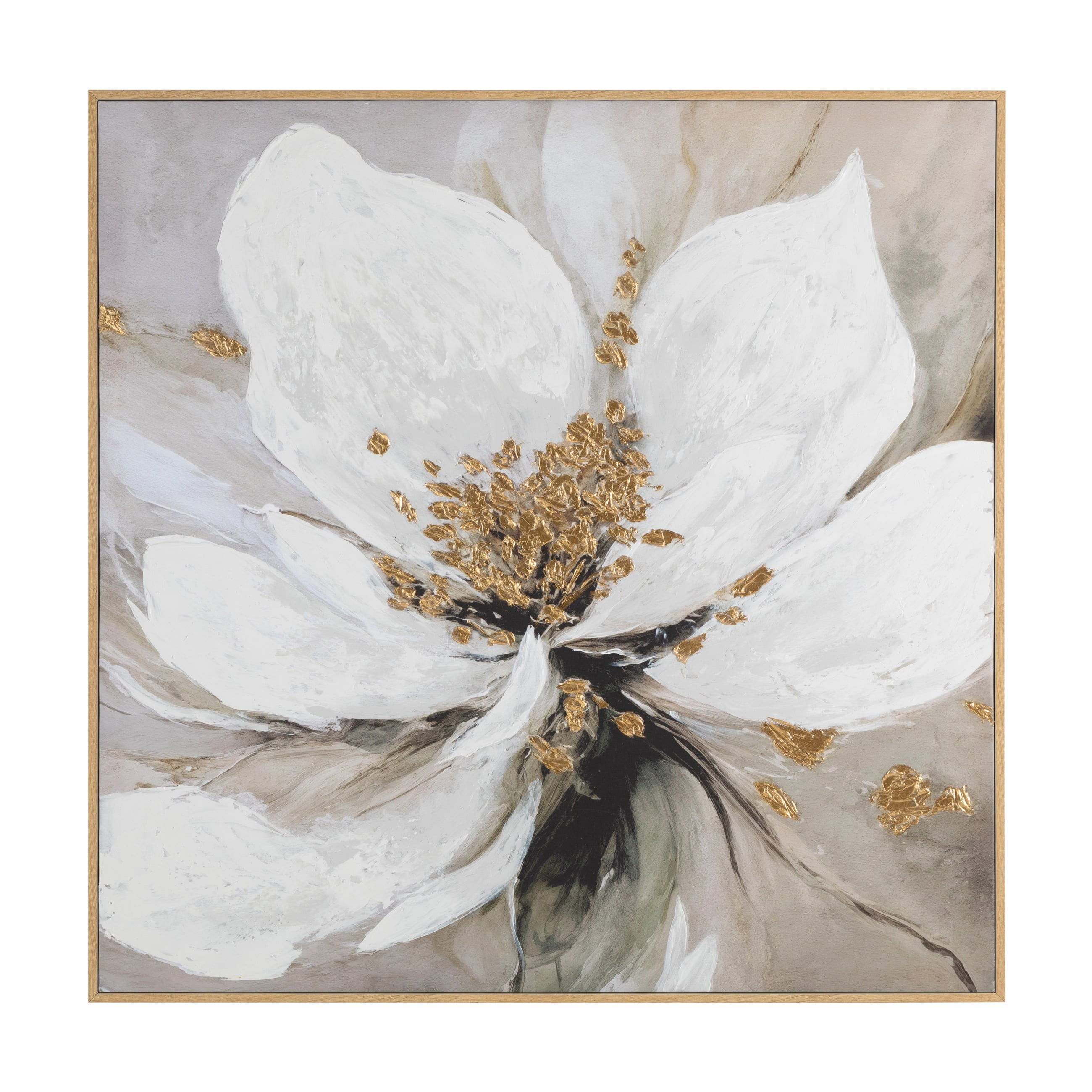 GOLDEN BLOOM ÇERÇEVELİ YAĞLIBOYA TABLO 120X120CM