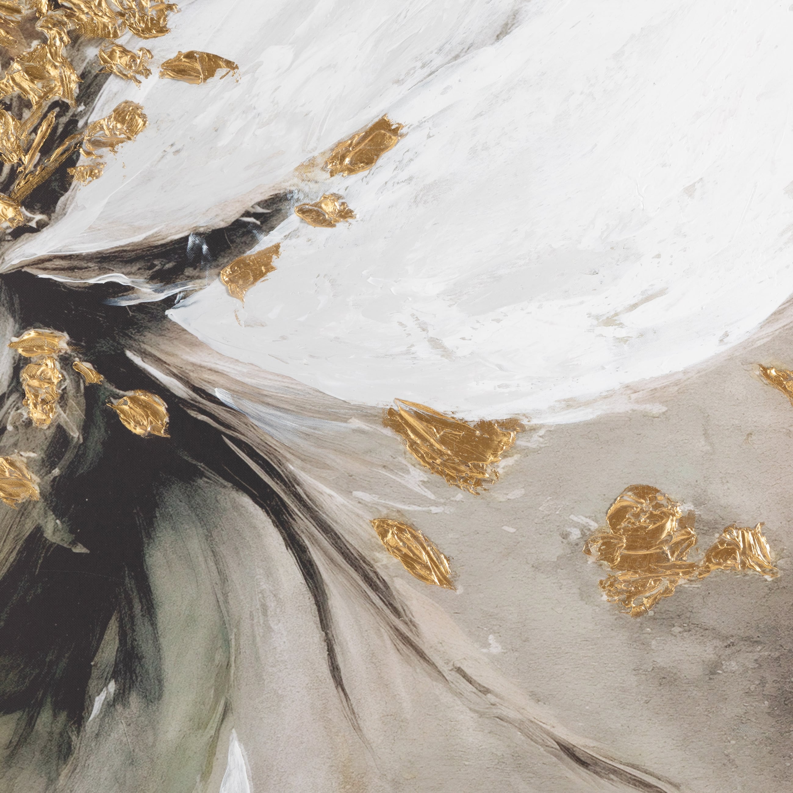 GOLDEN BLOOM ÇERÇEVELİ YAĞLIBOYA TABLO 120X120CM