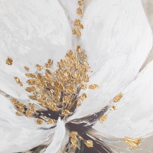 GOLDEN BLOOM ÇERÇEVELİ YAĞLIBOYA TABLO 120X120CM