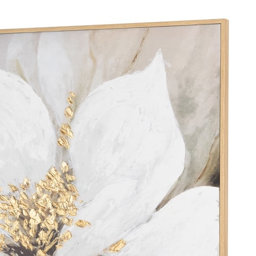 GOLDEN BLOOM ÇERÇEVELİ YAĞLIBOYA TABLO 120X120CM