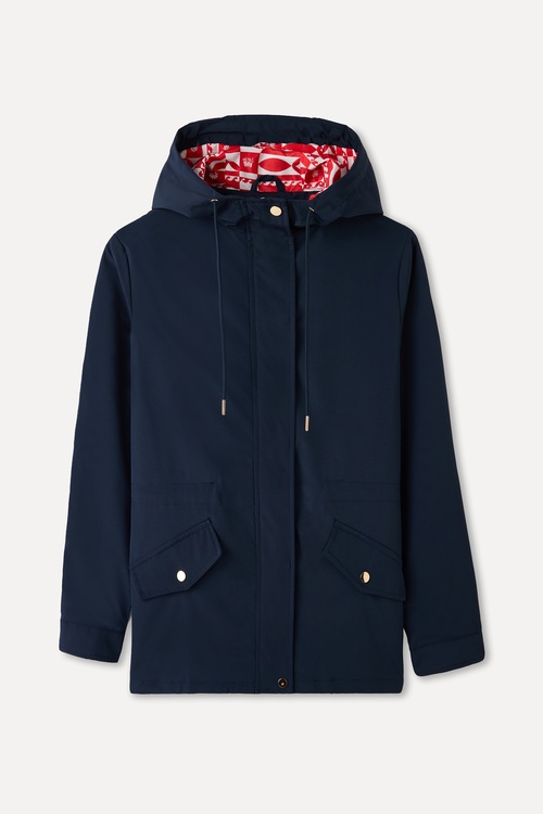  ASTAR DETAYLI LOOSE FİT KAPÜŞONLU YAĞMURLUK