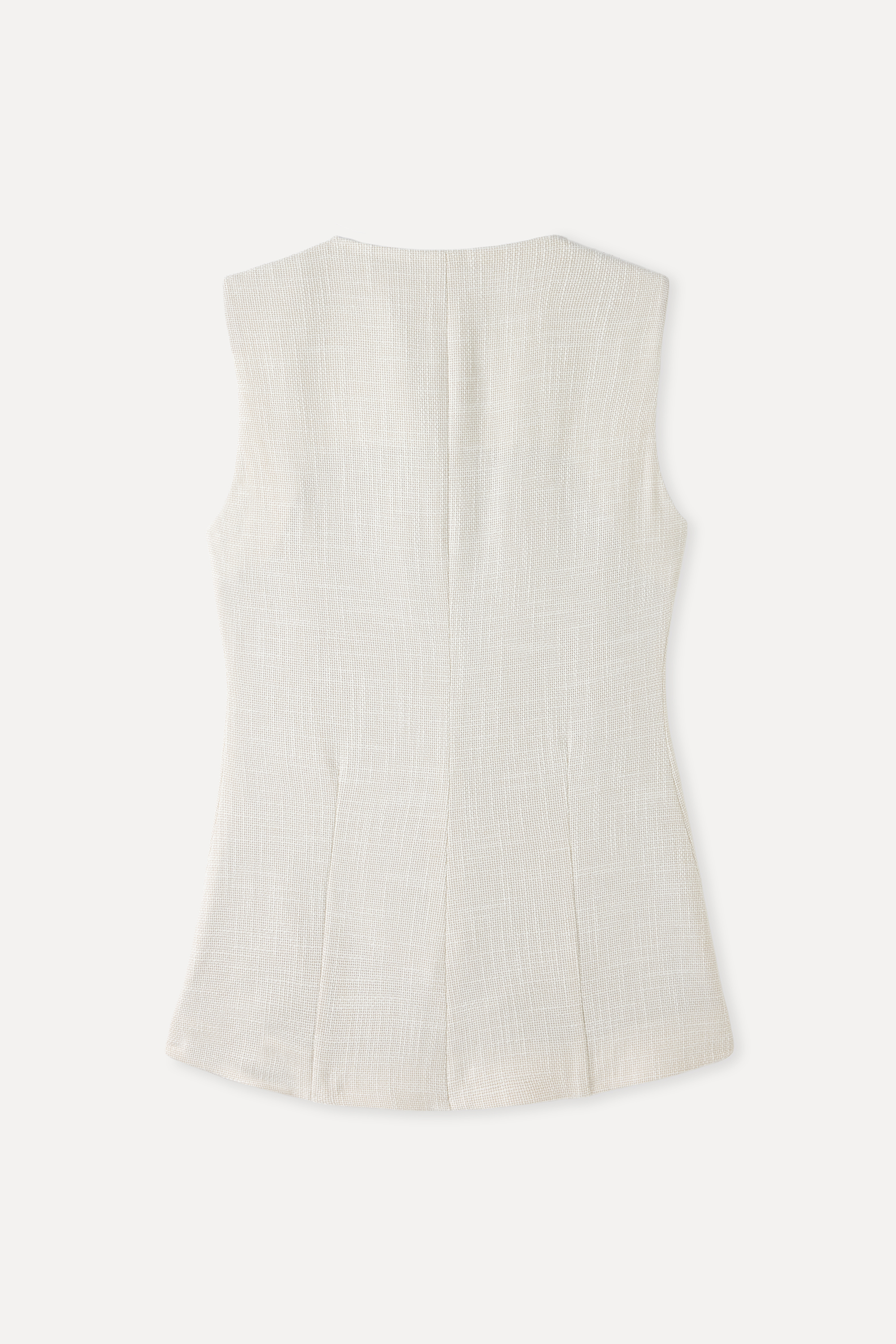 FITTED DÜĞMELİ KOLSUZ TÜVİT BLUZ