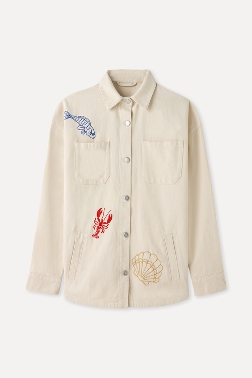  CEP DETAYLI NAKIŞLI OVERSIZE GÖMLEK CEKET