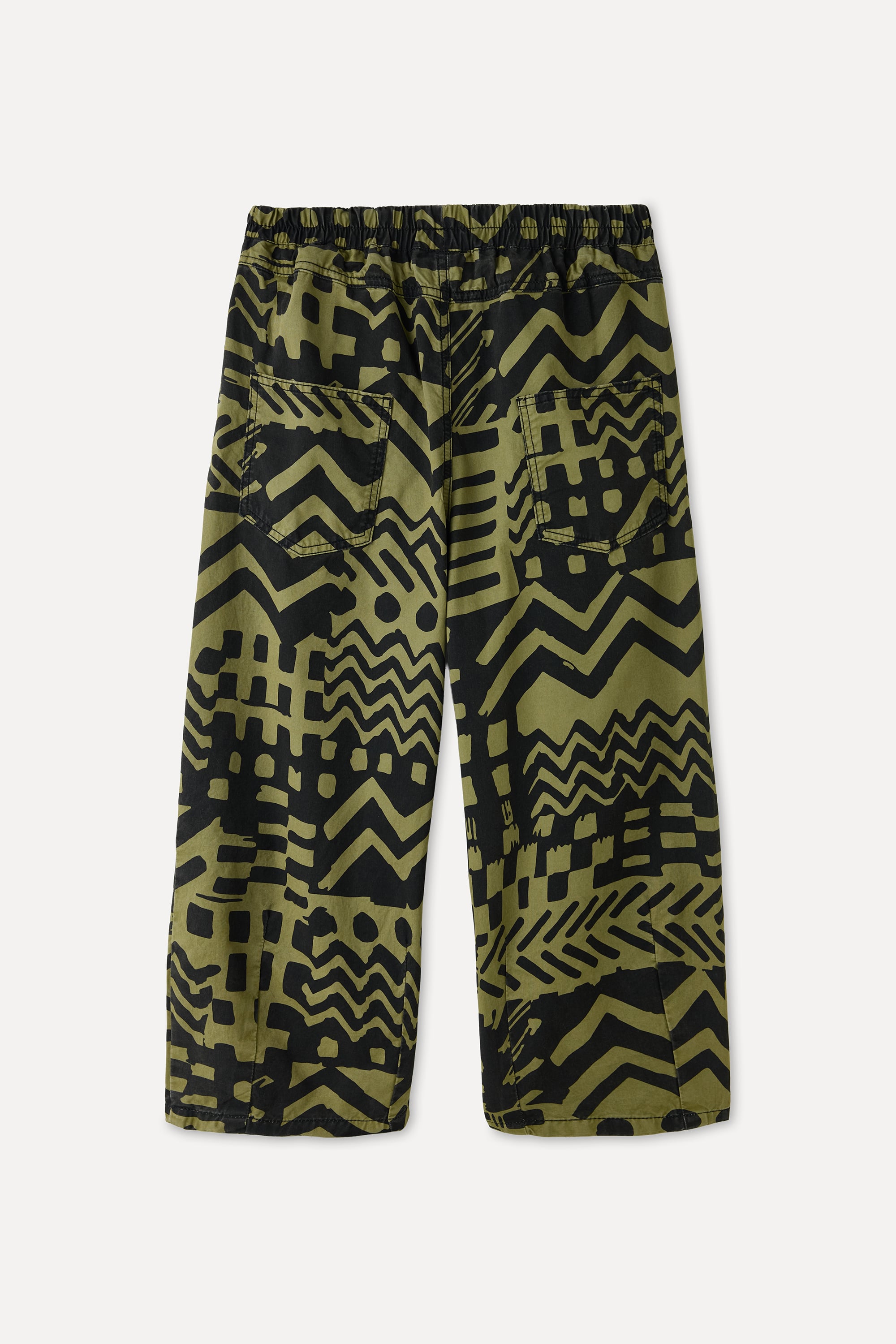 ETNİK DESENLİ RELAX FIT BELİ LASTİKLİ PANTOLON