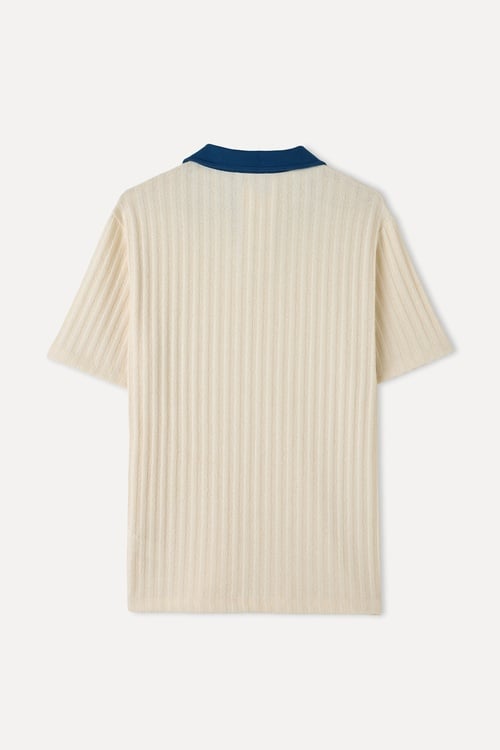 POLO YAKA TEKSTÜRLÜ T-SHIRT