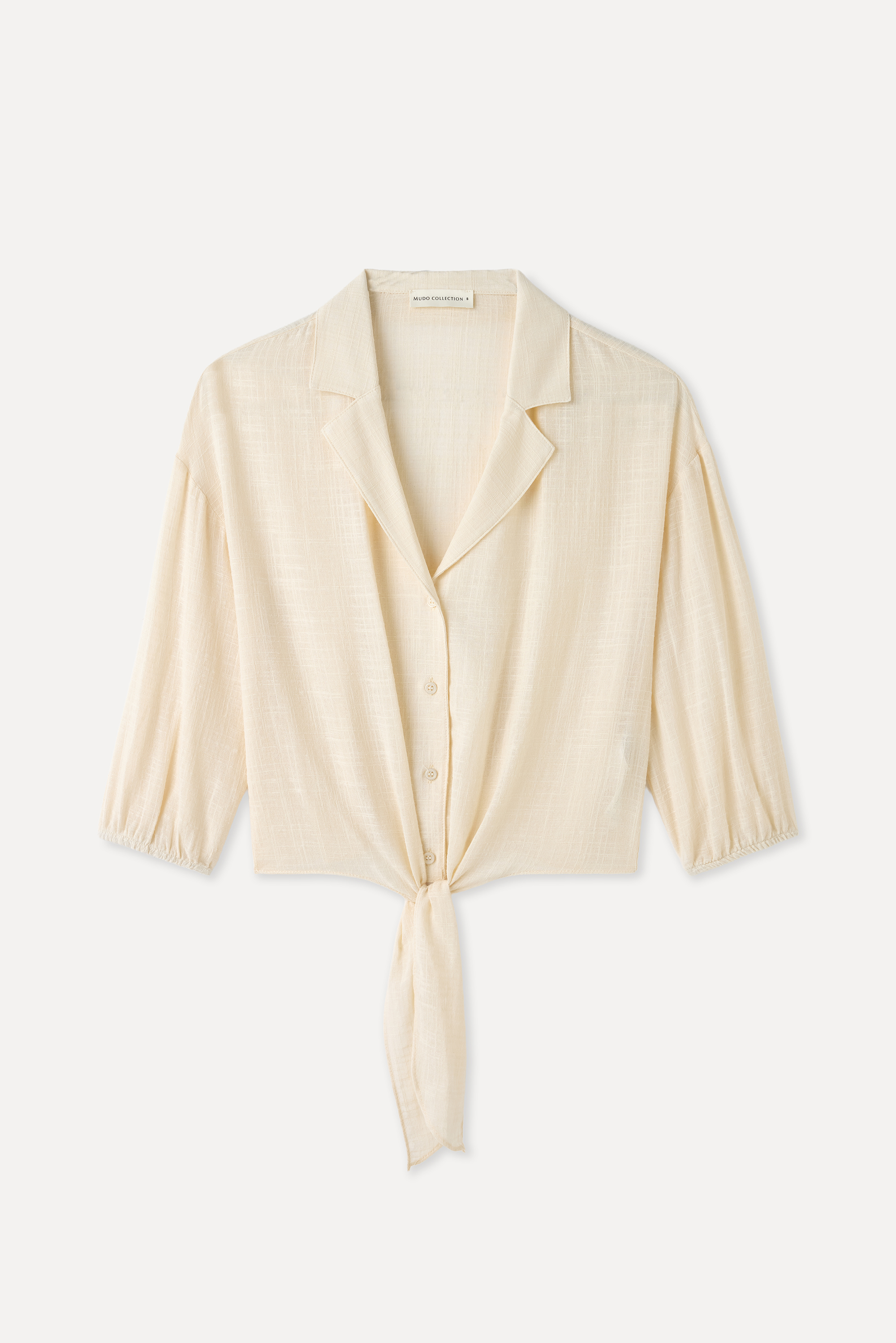 V YAKA 3/4 KOL CROP BLUZ