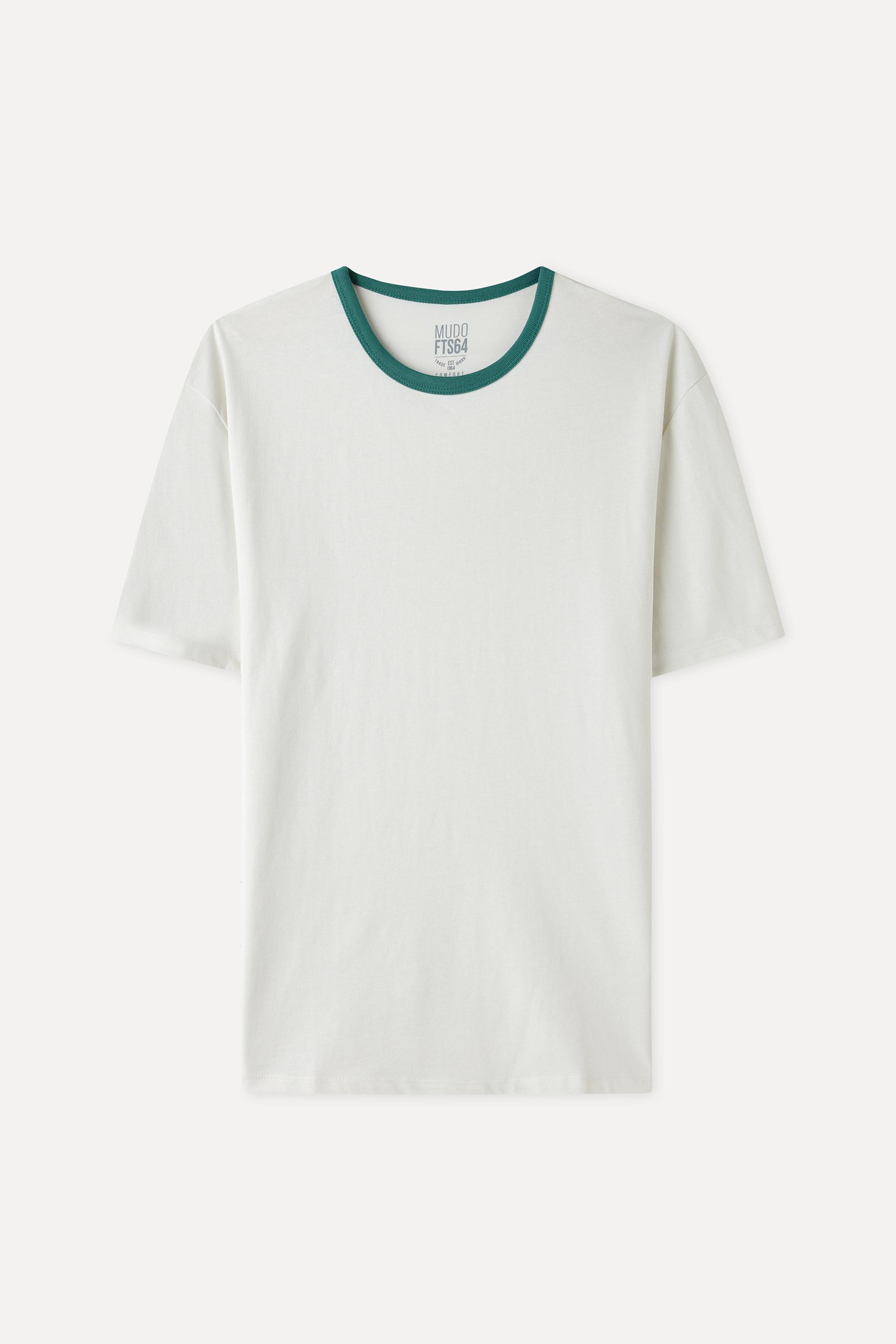 BİYELİ LOOSE FİT BİSİKLET YAKA T-SHIRT