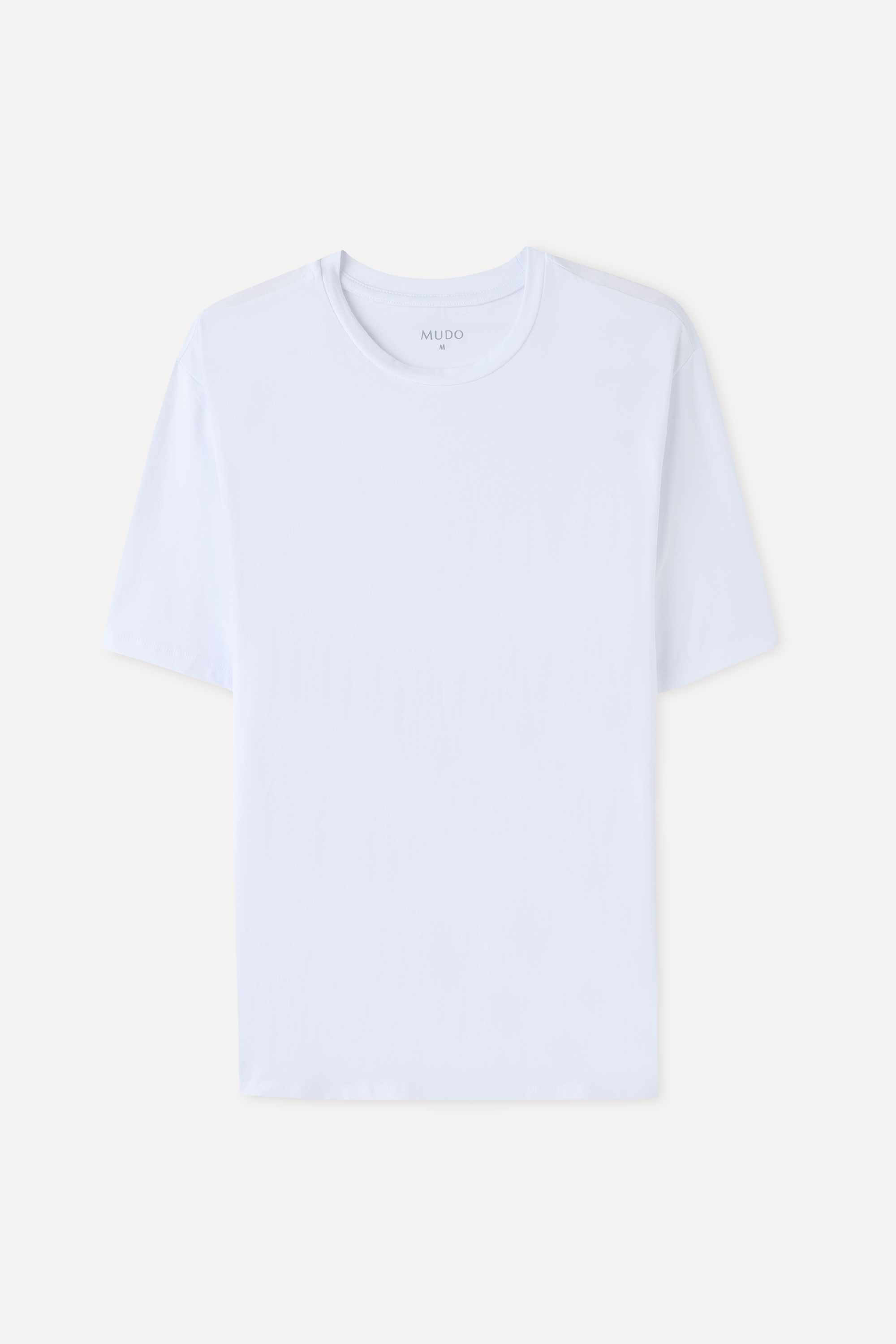 Erkek Beyaz Bisiklet Yaka T-Shirt