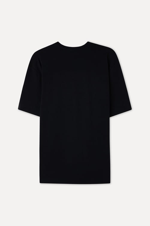 Erkek Siyah Bisiklet Yaka T-Shirt