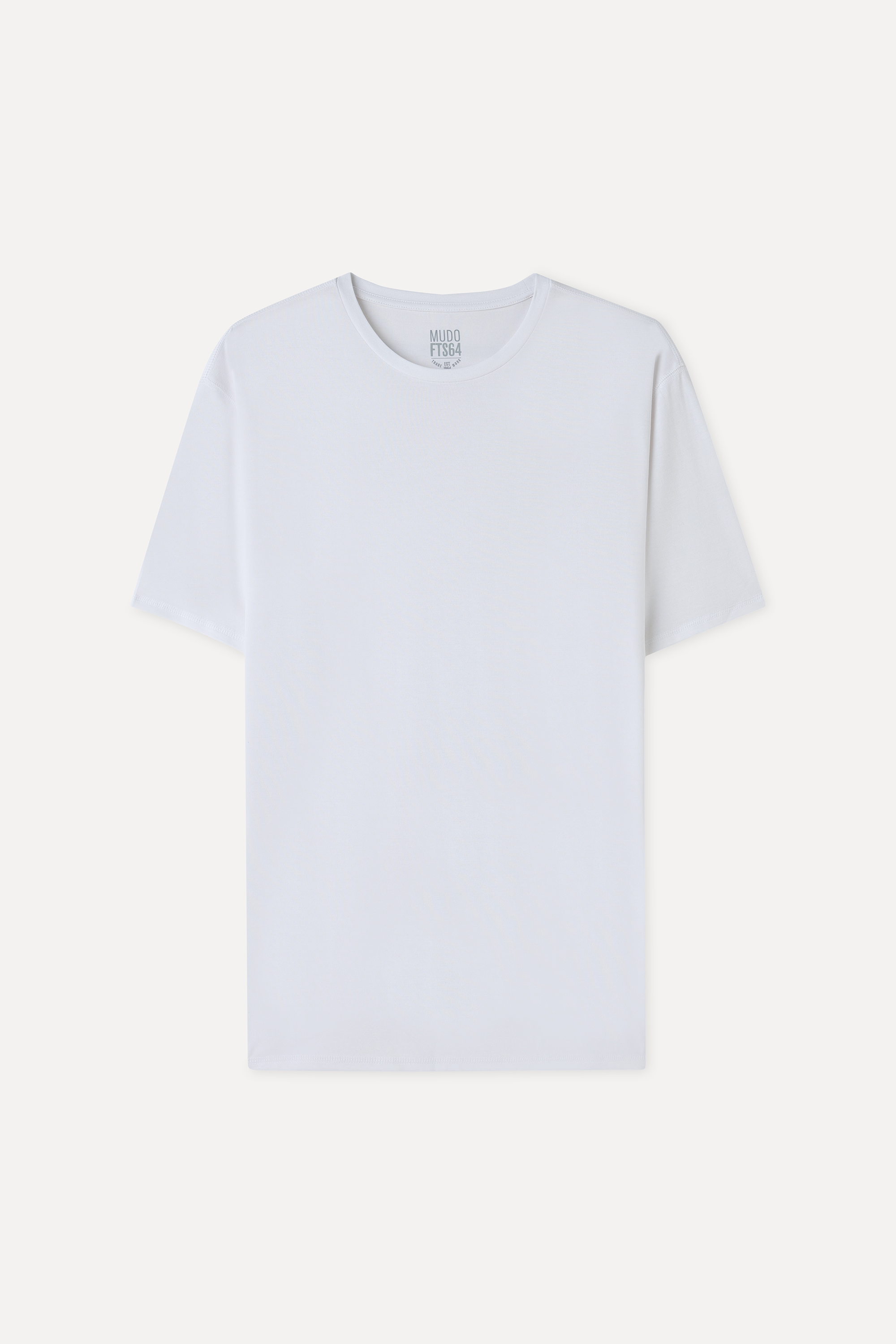 Erkek Beyaz Modal Karışımlı Loose Fit Bisiklet Yaka T-Shirt