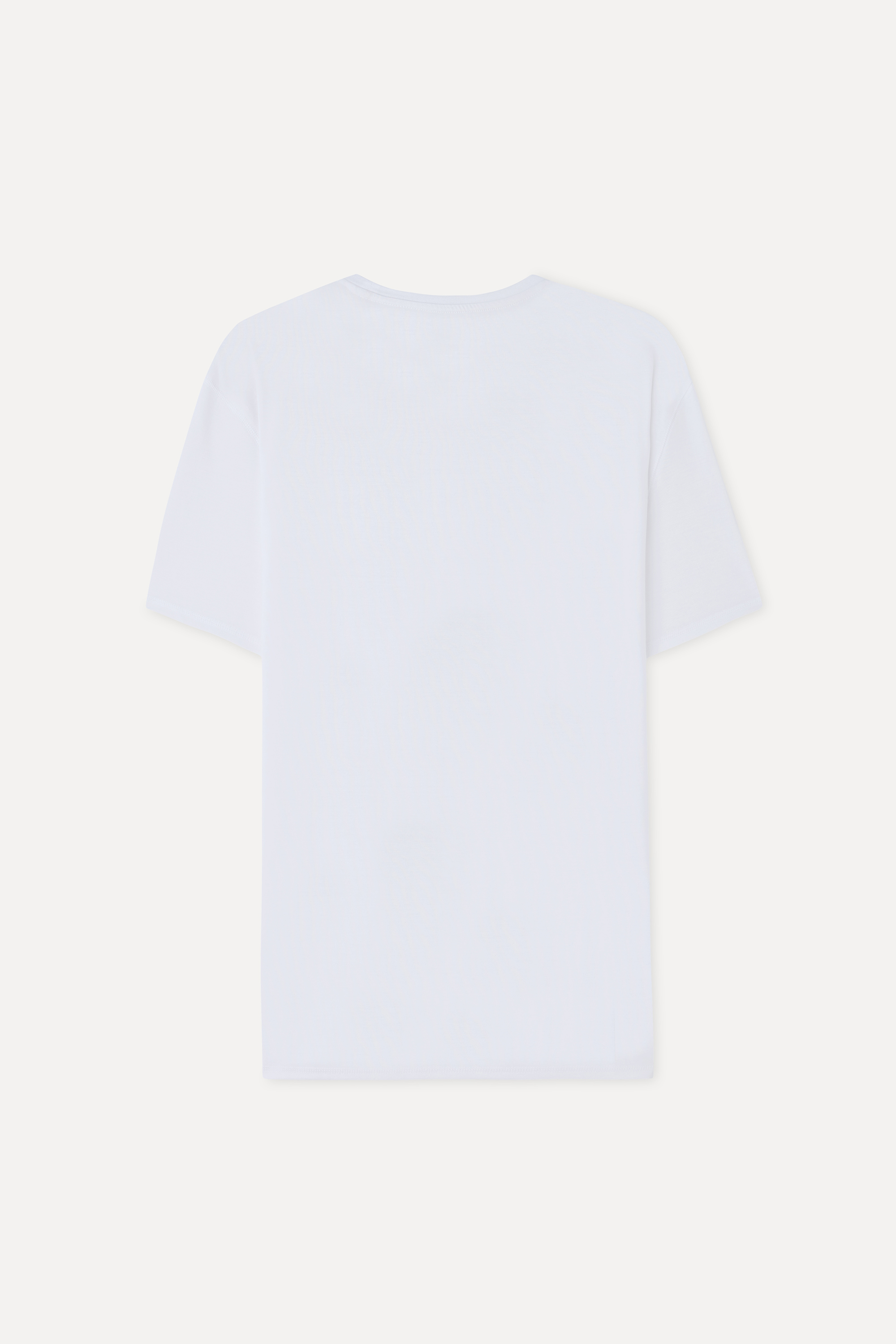 Erkek Beyaz Modal Karışımlı Loose Fit Bisiklet Yaka T-Shirt