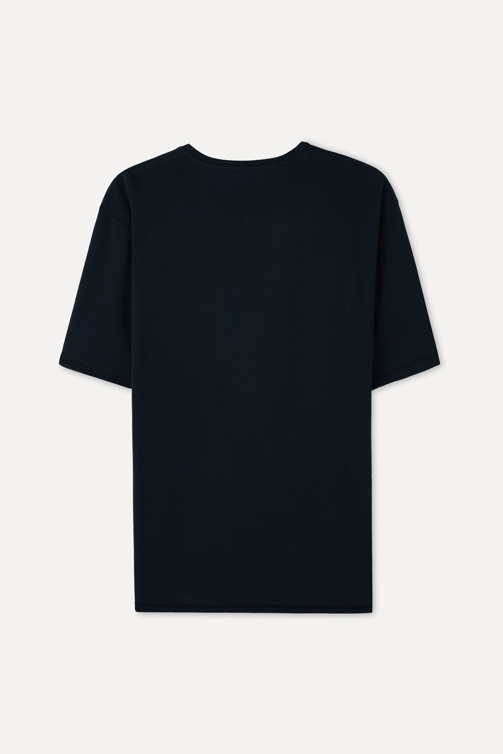 Erkek Siyah Modal Karışımlı Loose Fit Bisiklet Yaka T-Shirt
